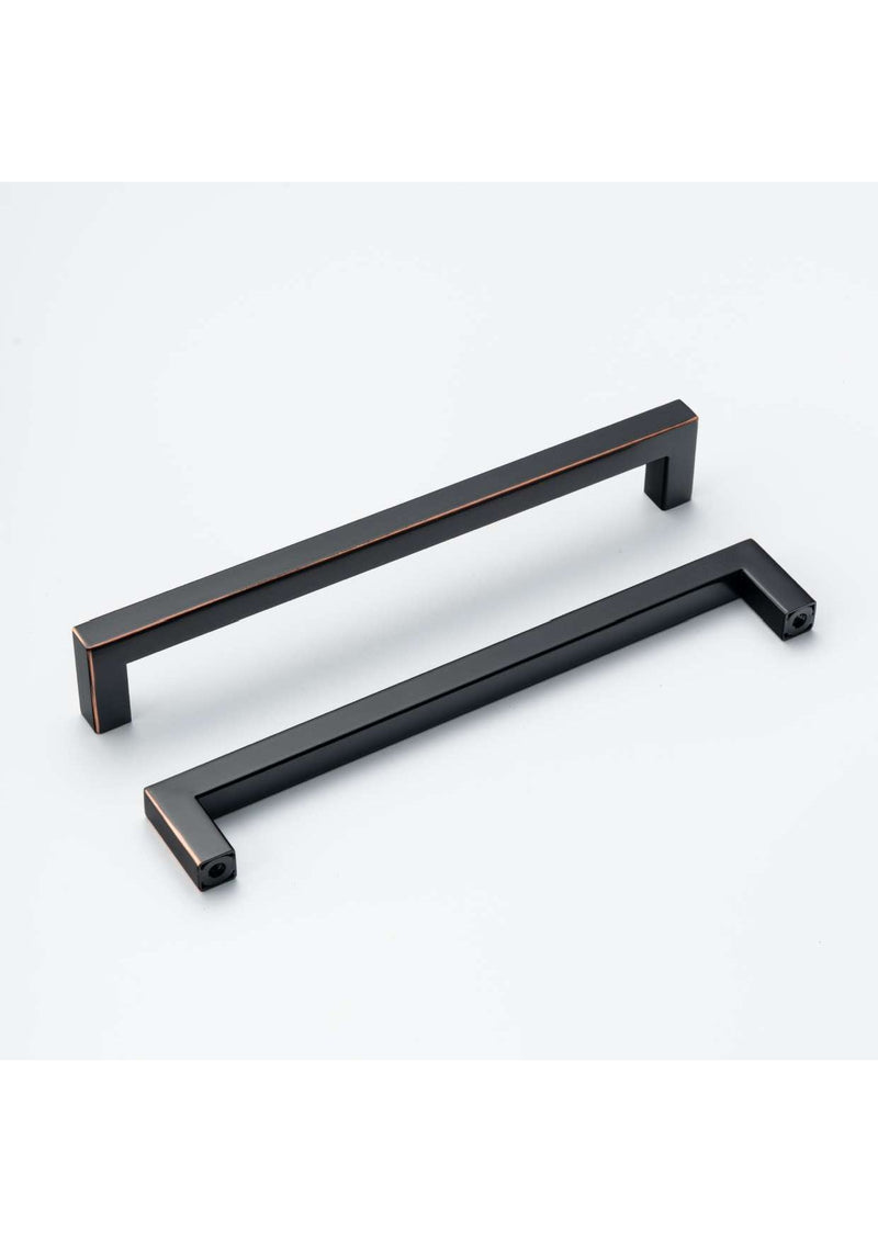 Oil Rubbed Bronze Square Bar Pull Cabinet Handle - Sizes 4" - 24" - (1/2" Thickness)