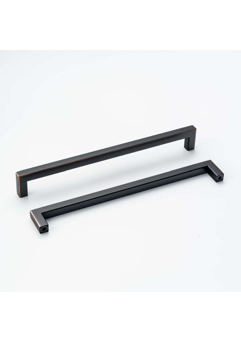 Oil Rubbed Bronze Square Bar Pull Cabinet Handle - Sizes 4" - 24" - (1/2" Thickness)