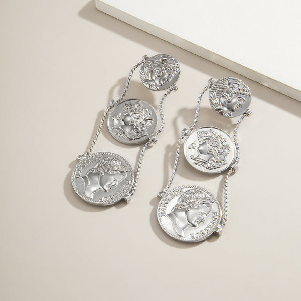 The Coin Drop Earring in Gold & Silver