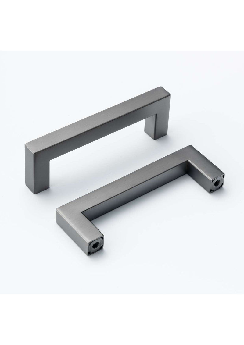 Pewter Square Bar Pull Cabinet Handle Sizes 4" to 24" (1/2" Thickness)