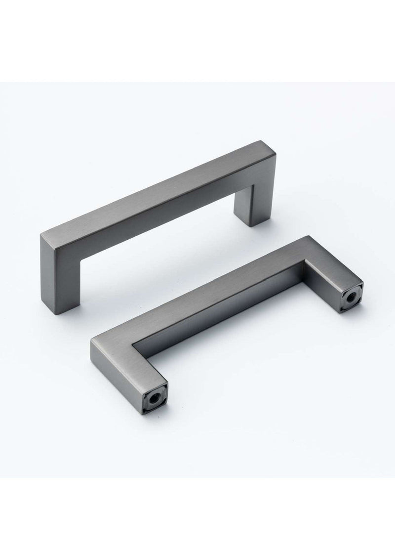 Pewter Square Bar Pull Cabinet Handle Sizes 4" to 24"  (1/2" Thickness)