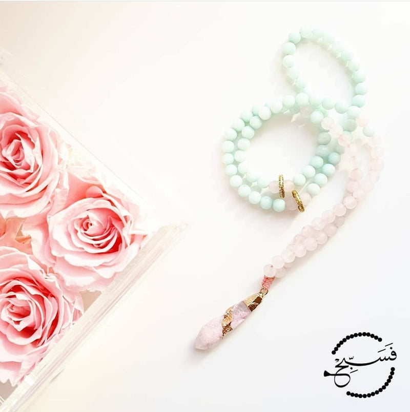 rose quartz & amazonite tasbih