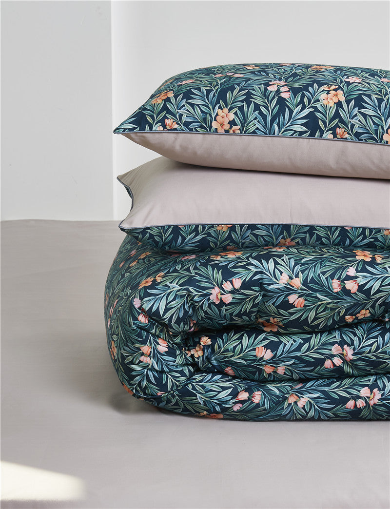 On the Grass Duvet Cover Set – 100% Egyptian Cotton, Ultra-Soft & Breathable (4-Piece Set) + FREE Gift! - LINKORI