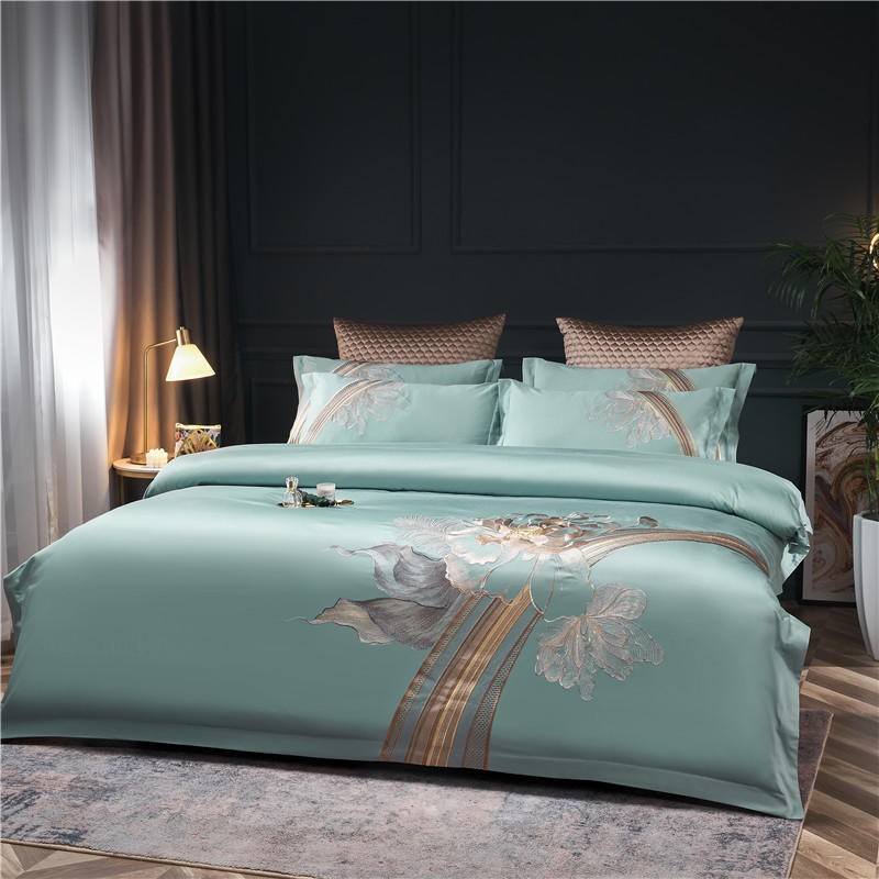 Liliflo Luxury Embroidered Duvet Cover Set – 100% Egyptian Cotton, Ultra-Soft & Elegant (4-Piece Set) + FREE Gift!