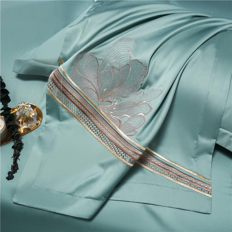 Liliflo Luxury Embroidered Duvet Cover Set – 100% Egyptian Cotton, Ultra-Soft & Elegant (4-Piece Set) + FREE Gift!