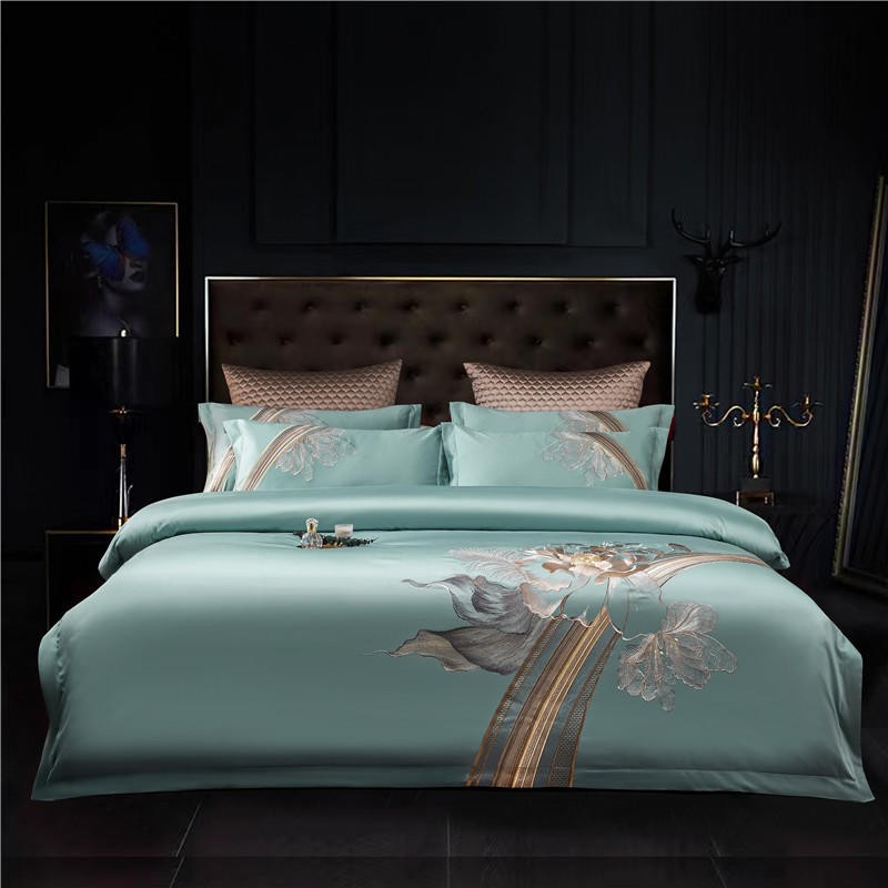 Liliflo Luxury Embroidered Duvet Cover Set – 100% Egyptian Cotton, Ultra-Soft & Elegant (4-Piece Set) + FREE Gift!