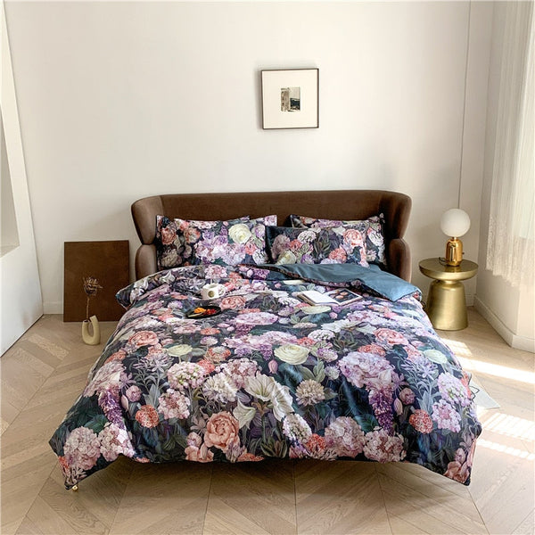 Flower Garden Duvet Cover Set – 100% Egyptian Cotton, Ultra-Soft & Breathable (4-Piece Set) + FREE Gift! - LINKORI