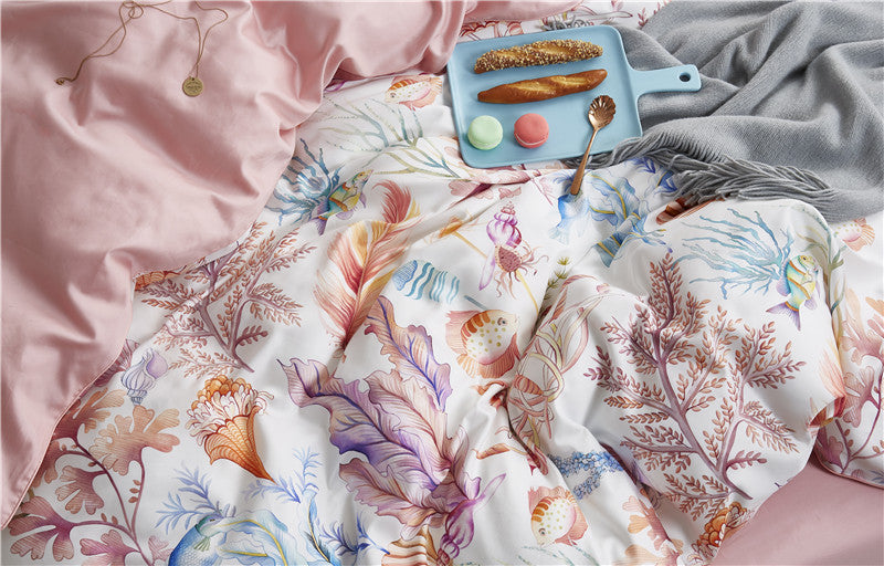 Pinklavel Duvet Cover Set – 100% Egyptian Cotton, Ultra-Soft & Breathable (4-Piece Set) + FREE Gift! - LINKORI