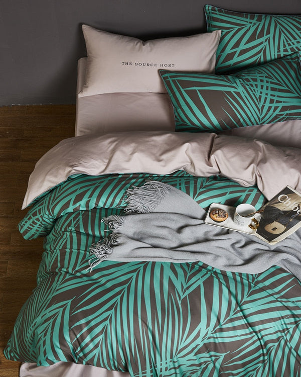 Greenilde Duvet Cover Set – 100% Egyptian Cotton, Ultra-Soft & Breathable (4-Piece Set) + FREE Gift! - LINKORI