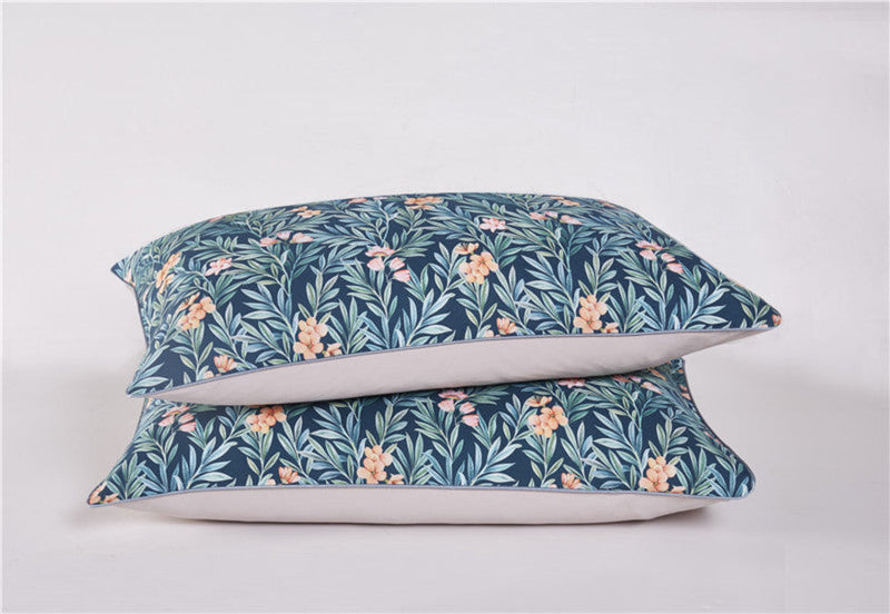 Botanical Green Bedding – 100% Egyptian Cotton Duvet Cover 4-Piece Set | LINKORI On the Grass