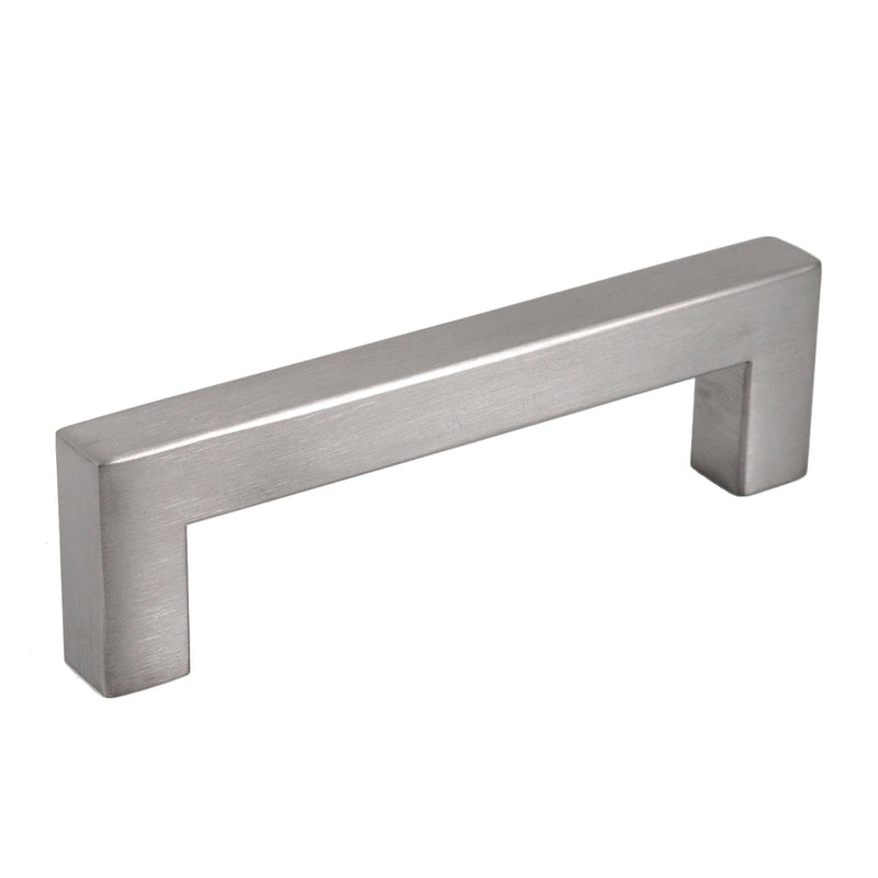Outdoor Use Powder Coated Brushed Nickel Square Bar Pull Cabinet Handle - Sizes 4" to 24" - (1/2" Thickness)