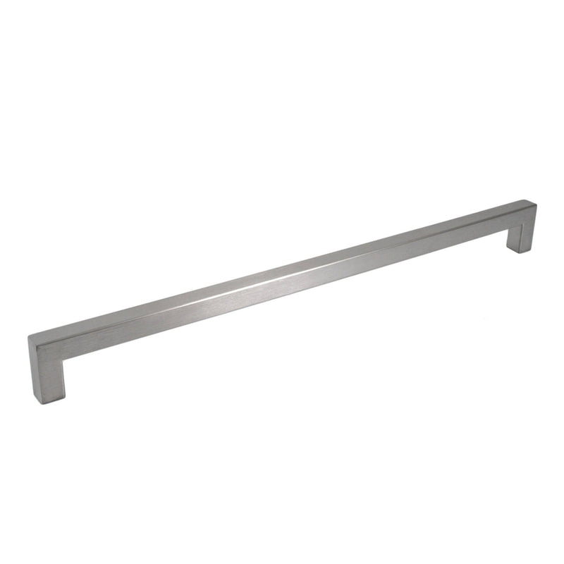Outdoor Use Powder Coated Brushed Nickel Square Bar Pull Cabinet Handle - Sizes 4" to 24" - (1/2" Thickness)
