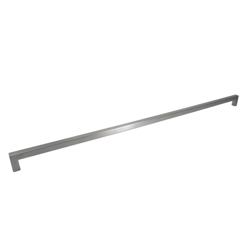 Outdoor Use Powder Coated Brushed Nickel Square Bar Pull Cabinet Handle - Sizes 4" to 24" - (1/2" Thickness)