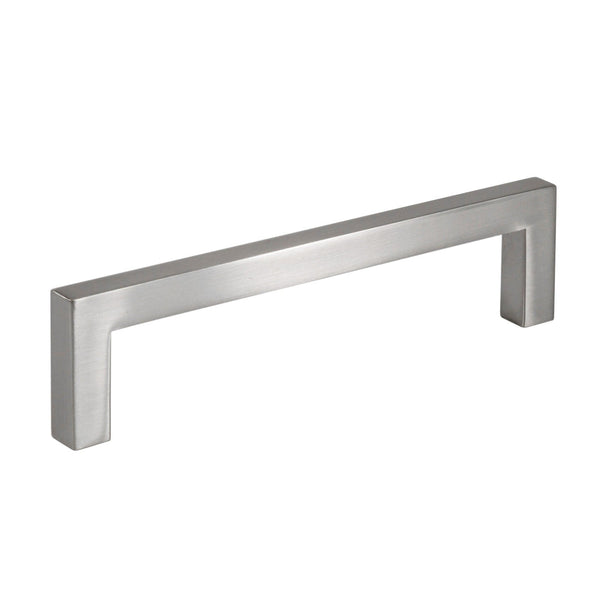 Brushed Nickel Zinc Square Bar Pull Cabinet Handle - Sizes 5" to 12.5" - (3/8" Thickness) Celeste Designs
