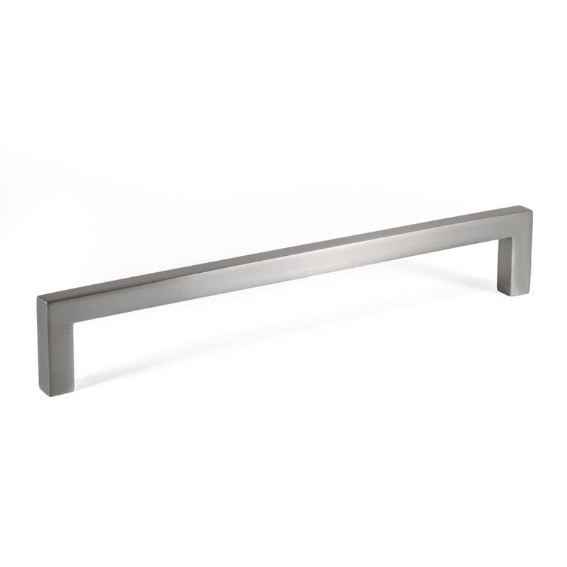 Brushed Nickel Zinc Square Bar Pull Cabinet Handle - Sizes 5" to 12.5" - (3/8" Thickness) Celeste Designs