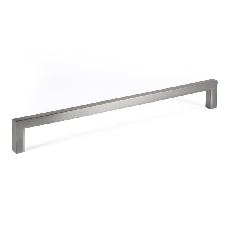 Brushed Nickel Zinc Square Bar Pull Cabinet Handle - Sizes 5" to 12.5" - (3/8" Thickness) Celeste Designs