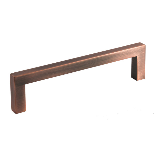 Antique Copper Zinc Square Bar Pull Cabinet Pull Handle - Sizes 5" to 12.5" - (3/8" Thickness)