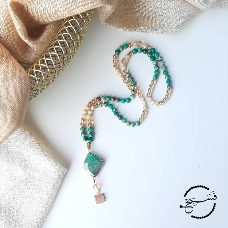 Green Sea Sediment & Trochus Shell Tasbih