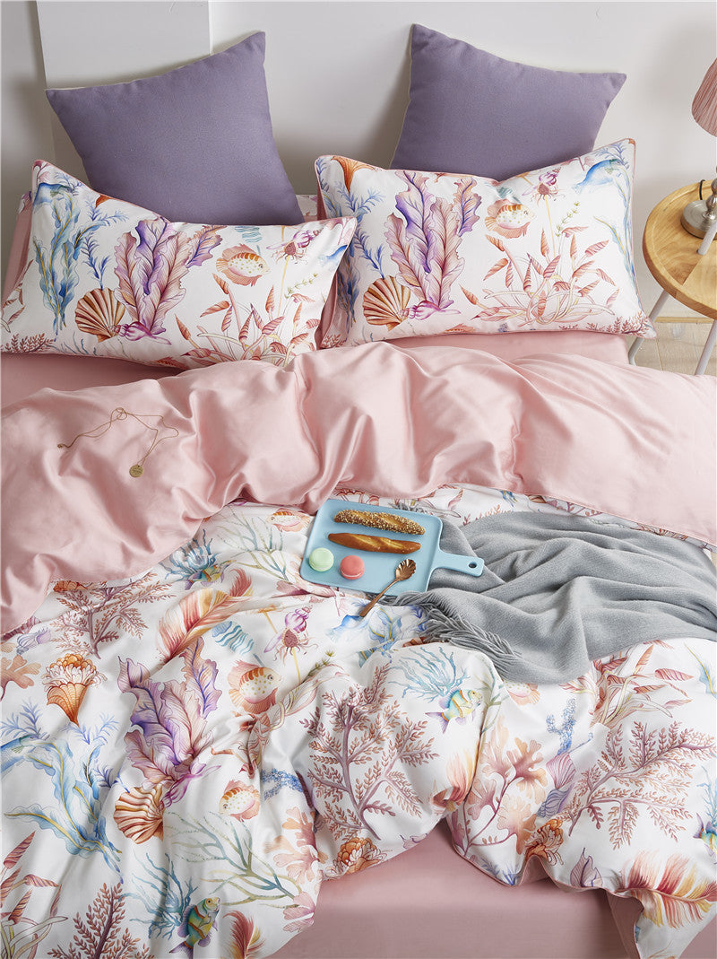 Pinklavel Duvet Cover Set – 100% Egyptian Cotton, Ultra-Soft & Breathable (4-Piece Set) + FREE Gift! - LINKORI