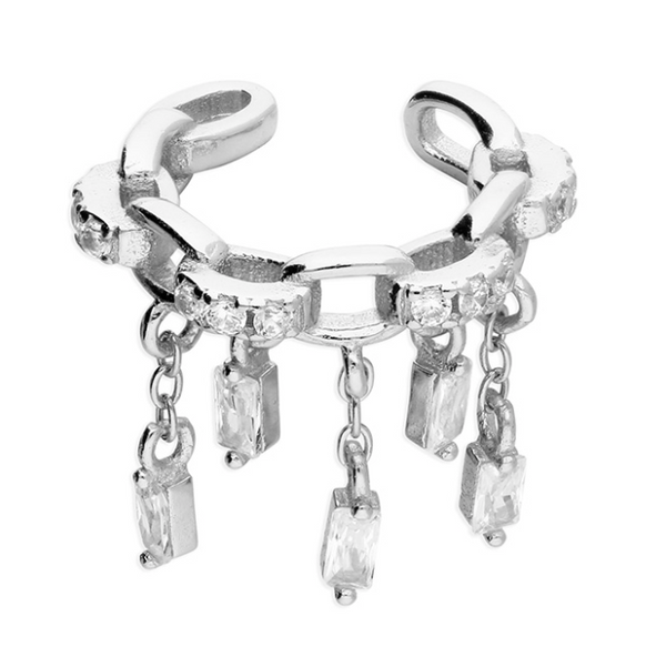 Diamante Silver Ear Cuff