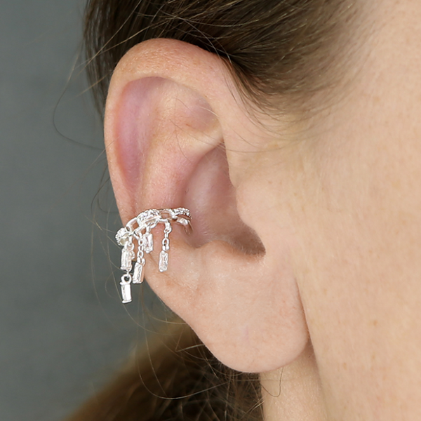 Diamante Silver Ear Cuff