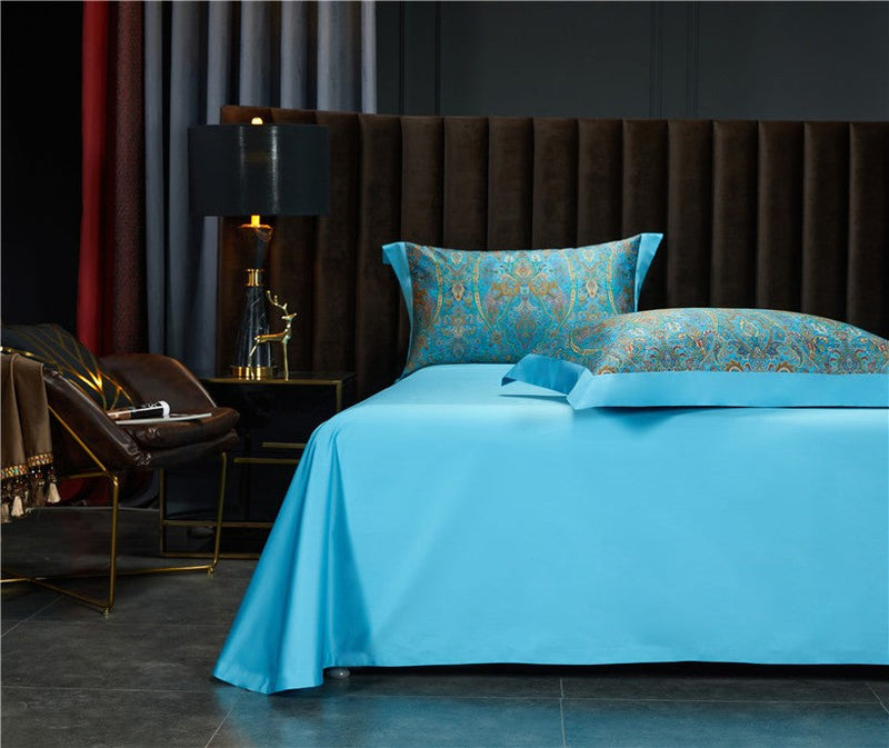 DingkaBlue Soft Duvet Cover Set – 100% Egyptian Cotton, Ultra-Soft & Breathable (4-Piece Set) + FREE Gift! - LINKORI