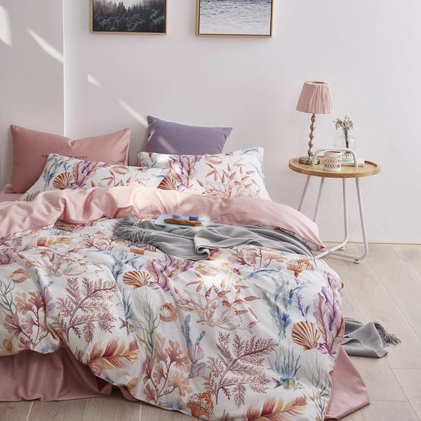 Pinklavel Duvet Cover Set – 100% Egyptian Cotton, Ultra-Soft & Breathable (4-Piece Set) + FREE Gift! - LINKORI