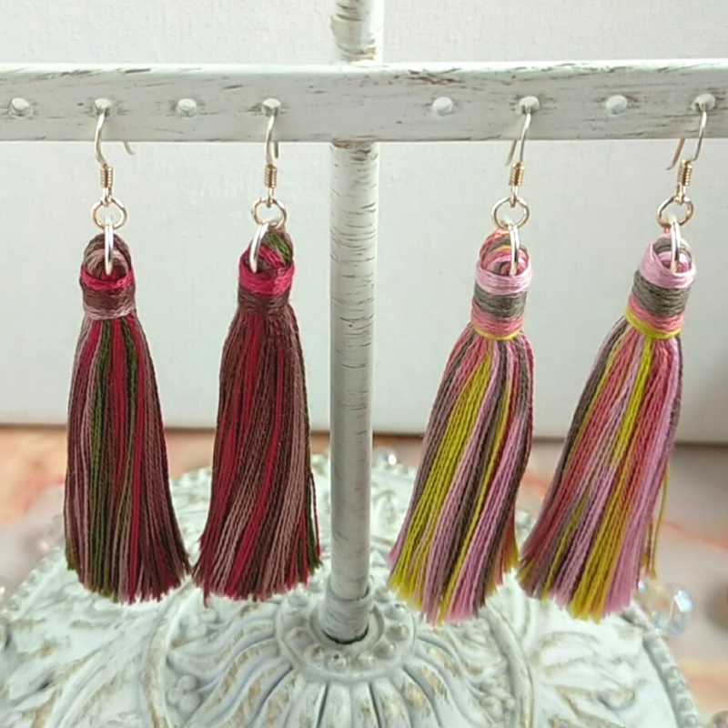 "Cora" Sterling Silver Berries Tassel Earrings