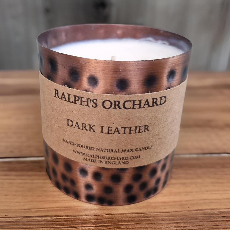 Dark Leather scented natural candle