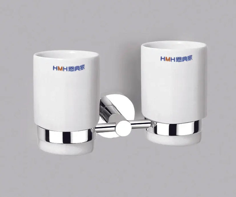 Alpha PC Tumbler Holder - Double - Polished Chrome