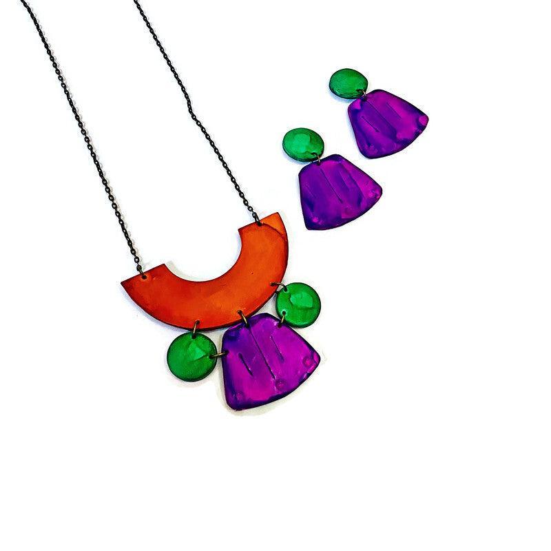 Big Bold Colorful Statement Necklace - Sassy Sacha Jewelry