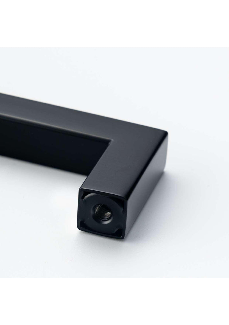 Black Square Bar Pull Cabinet Handle - Sizes 4" to 24" - (1/2" Thickness)