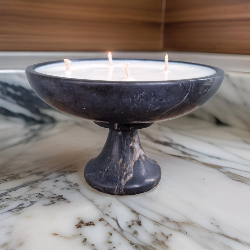 Black marble 4 wick candle