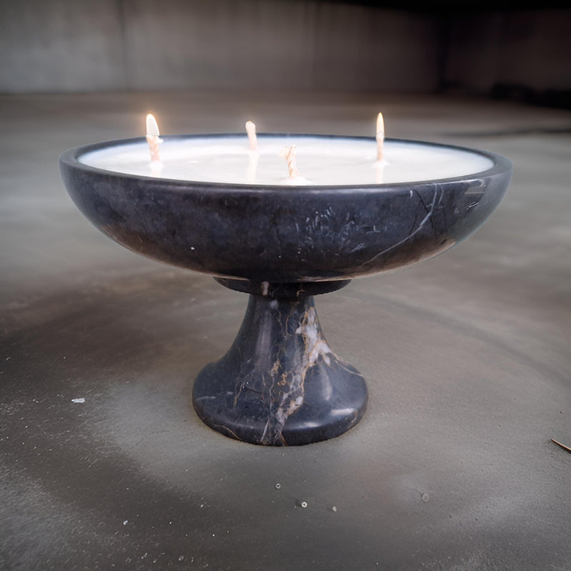 Black marble 4 wick candle