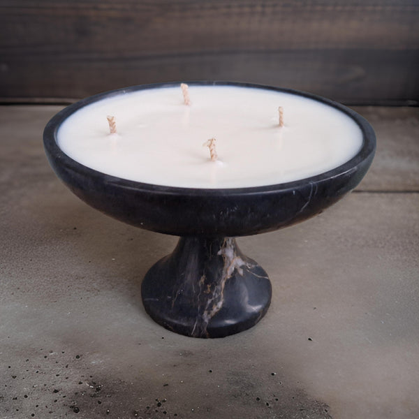 Black marble 4 wick candle