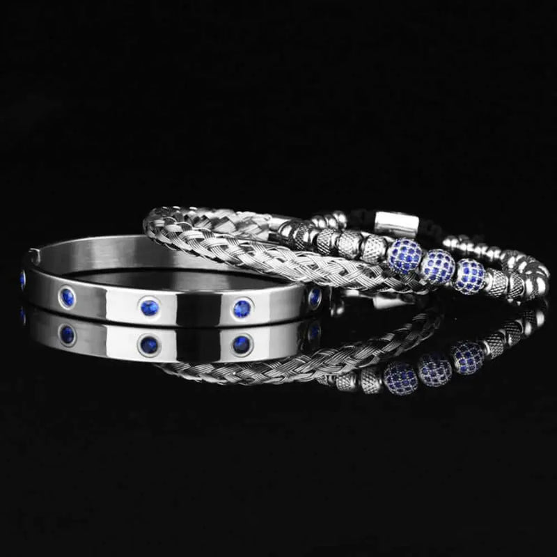 Blue Crystal Bracelets - Beaded - Bracelet - Crystal - Bangle - Blue