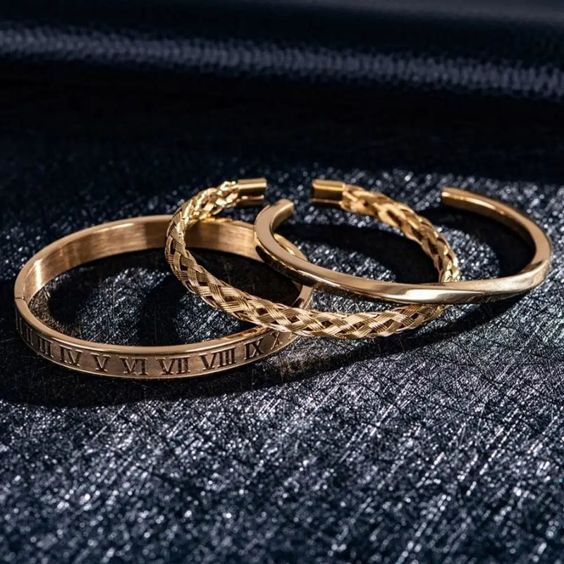 Classic Deluxe Bracelets - Roman - Black - Classic - Silver - Bracelet