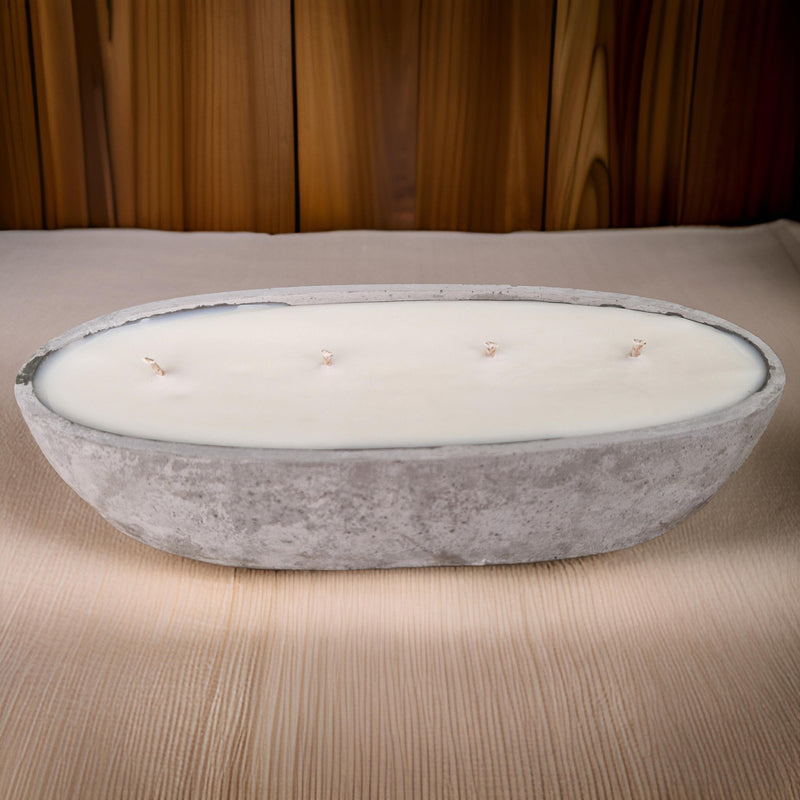 concrete loaf bowl candle