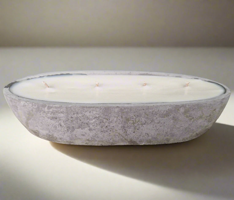 concrete loaf bowl candle