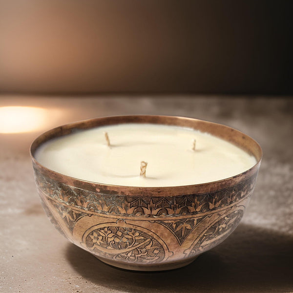 Repurposed Copper Bowl Candle - Velvet Tonka
