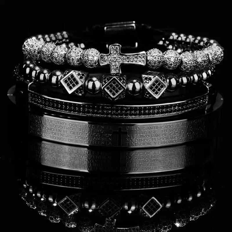 Cross Deluxe Bracelets - Gold - Black - Cross - Bracelet - Bangle