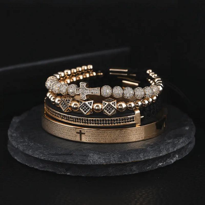 Cross Deluxe Bracelets - Bangle - Black - Bracelet - Beaded - Cross
