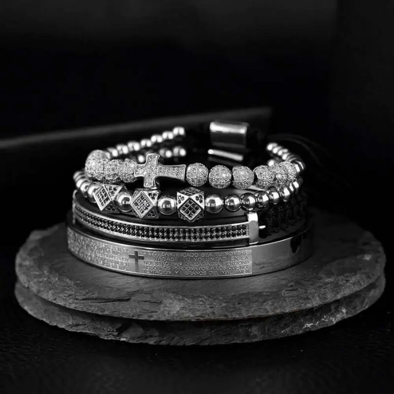 Cross Deluxe Bracelets - Black - Gold - Bangle - Cross - Bracelet