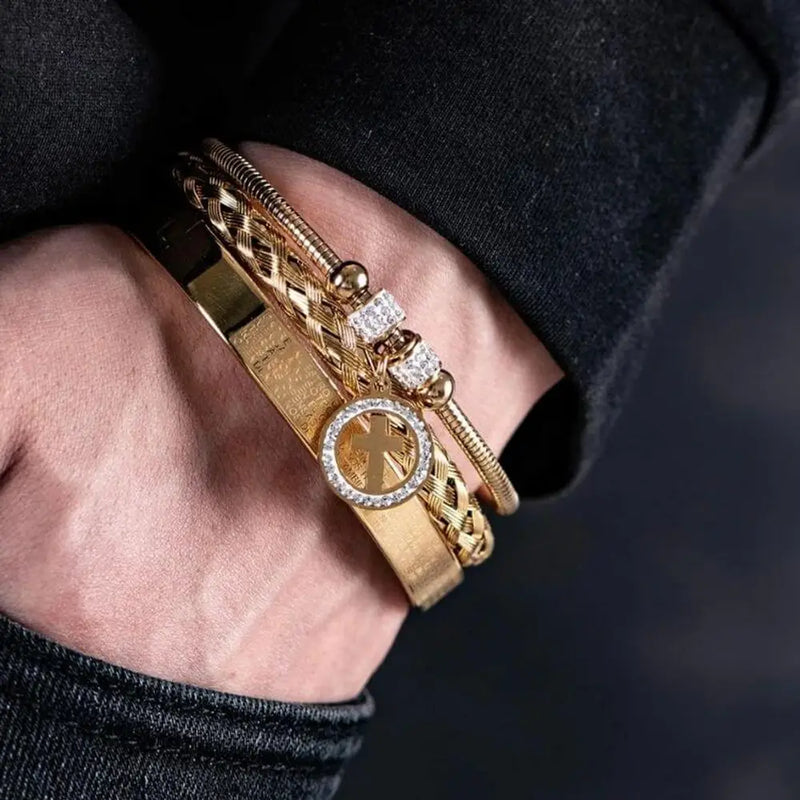 Cross Luxury Bracelets - Silver - Bangle - Luxury - Cross - Gold