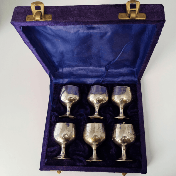 Repurposed Silver Goblet Candle Set