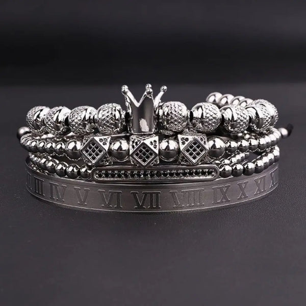King Deluxe Bracelets - Bracelet - Black - Bangle - Gold - Beaded