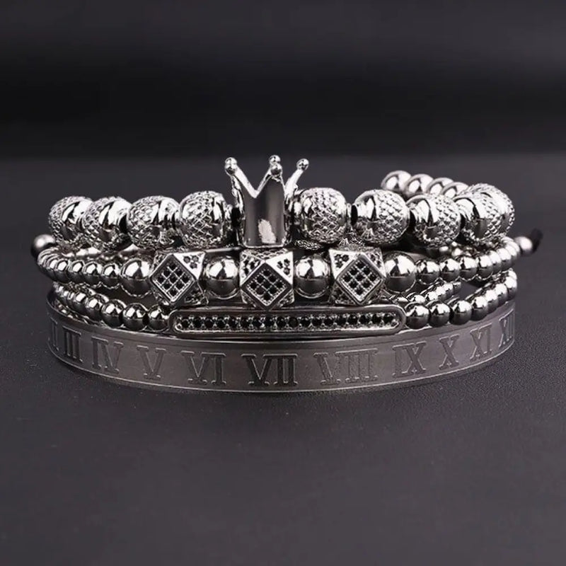 King Deluxe Bracelets - Bracelet - Black - Bangle - Gold - Beaded