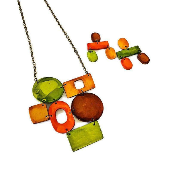 Large Statement Jewelry Set with Earthy Boho Style - Sassy Sacha Jewelry