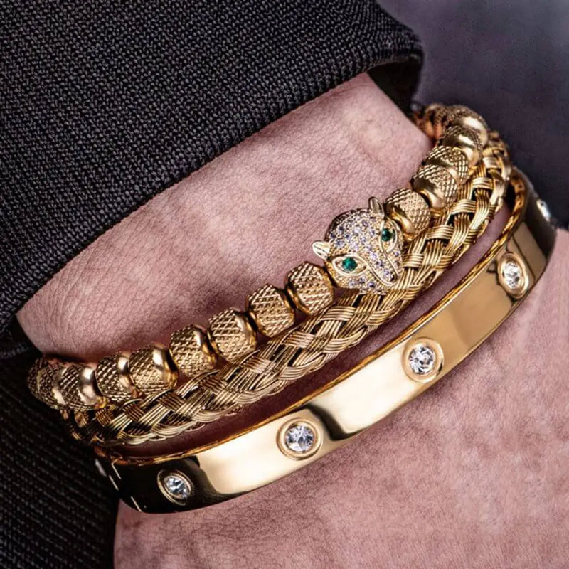 Leopard Crystal Bracelets - Black - Crystal - Bracelet - Beaded - Leopard