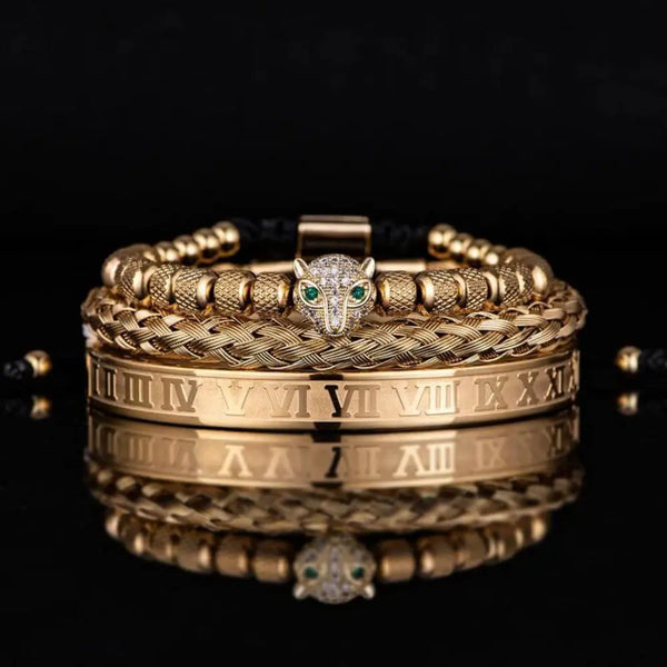 Leopard Deluxe Bracelets - Gold - Silver - Beaded - Bangle - Bracelet